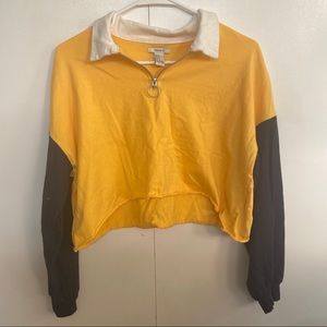 FOREVER21 Blue and Gold Polo Crop Top